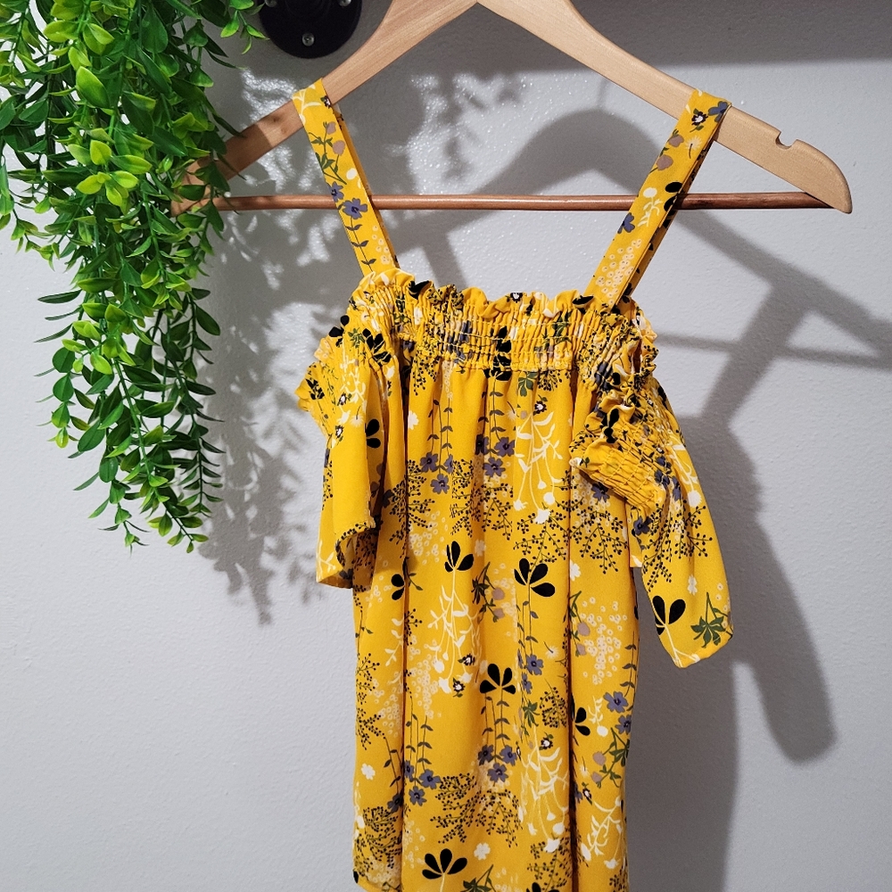 Floral yellow shirt